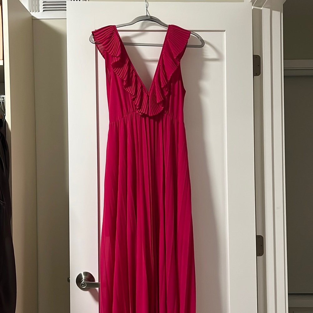 Zara hot pink long dress